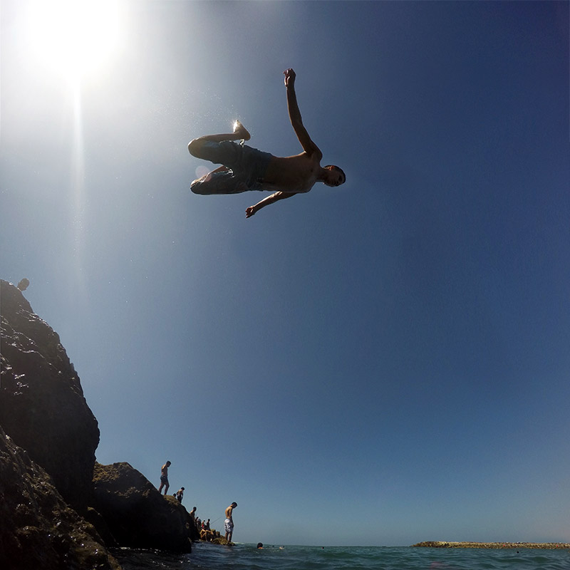 plongeon, plage, maroc, oudayas, rabat, salé, gopro