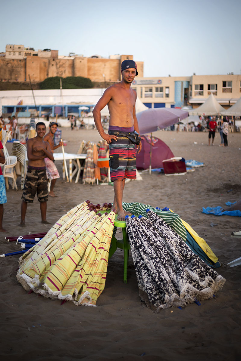 parasols, maroc, plage, beaurain