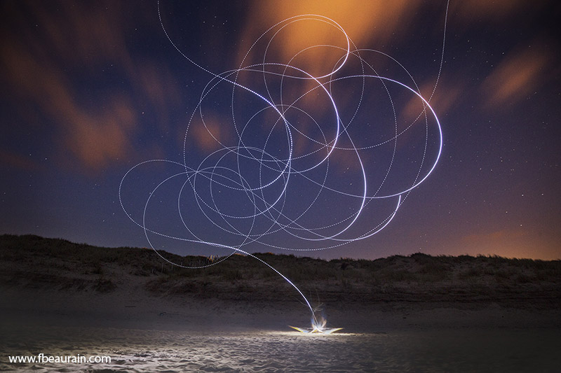 kite, sky painting, light painting, soulac sur mer