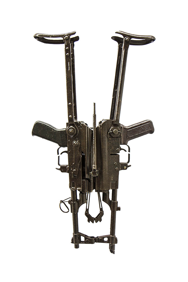 AK47, Liberia, fyrkuna, blacksmith, war mask, african mask, sculpture, civil war, decommissioned weapons